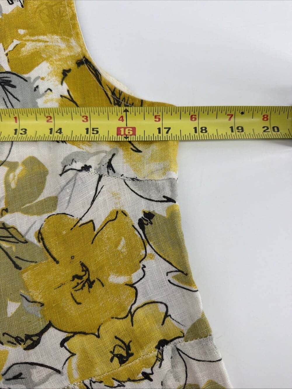Valentina Naldi Womens Yellow Floral Linen Sleeveless A-Line Dress Size XS - Picture 5 of 8